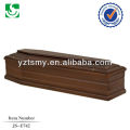 Cheap simple wood coffin with satin decoration